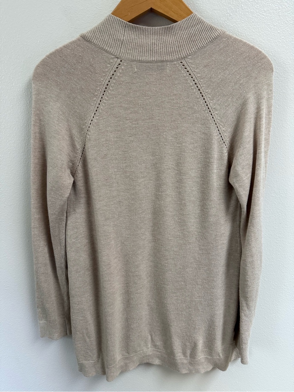 Mango Neutral Beige Open-Front Ribbed Cardigan - Picture 3 of 6